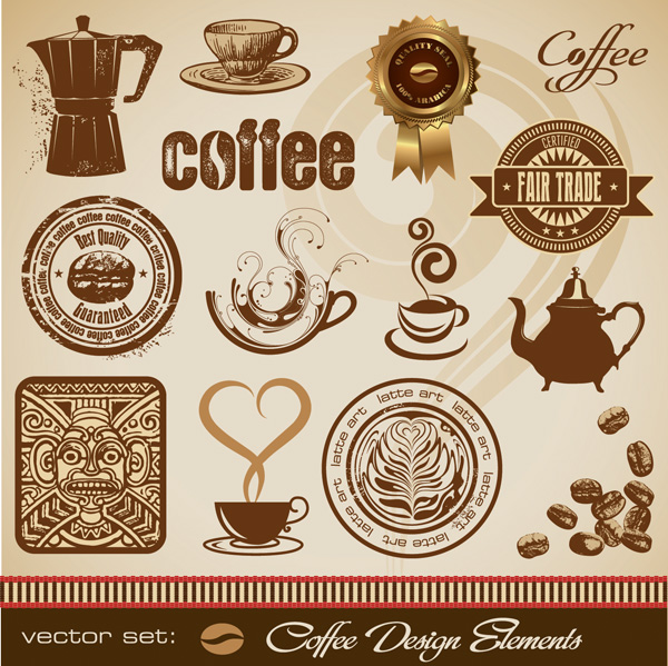 free vector Gold coffee theme vector